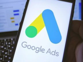 Image of smartphone screen showing a Google Ads logo