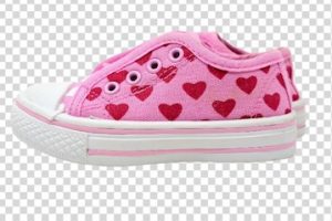 Childrens pink canvas sports shoes