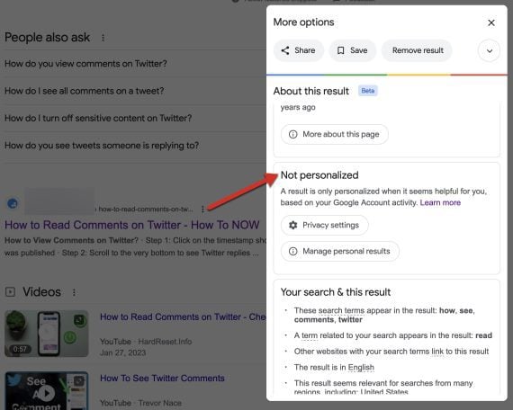 Screenshot of personalization settings Screenshot of personalization settings