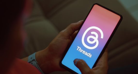 Screenshot of Threads logo on a smartphone