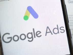 Google Ads logo on a smartphone screen