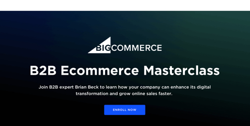 Home page of BigCommerce's "B2B Ecommerce Masterclass"