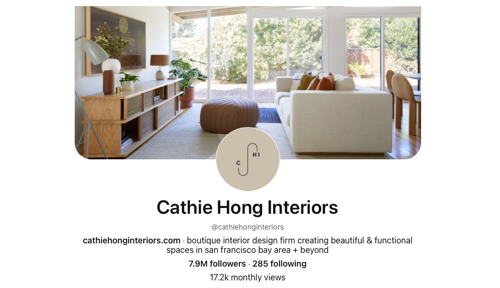 Cathie Hong Interiors' Pinterest page