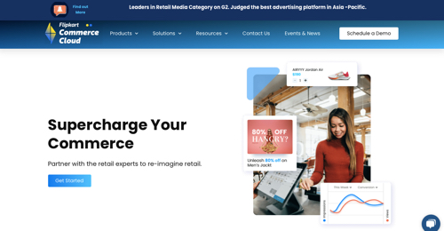 Flipkart web page announcing Commerce Cloud