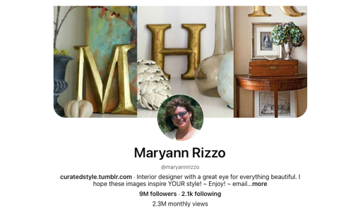 Maryann Rizzo's Pinterest page