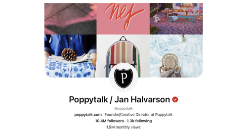 Poppytalk's Pinterest page