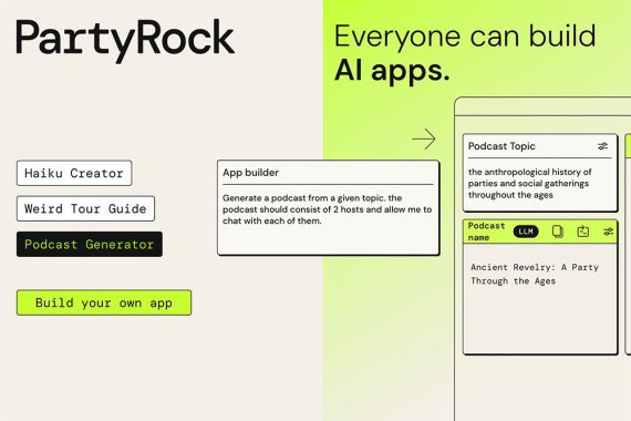Screenshot of PartyRock web page.