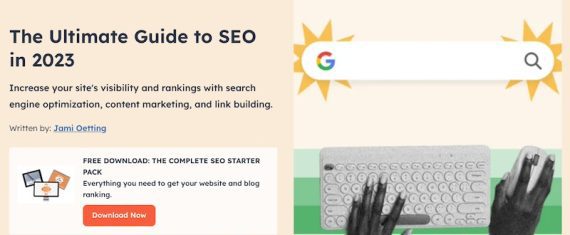 Web page for HubSpot's SEO guide