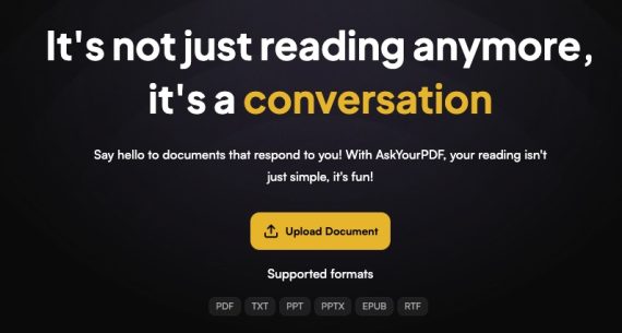 Home page of AskYourPDF