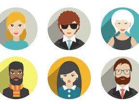 Icon characters of various customer personas