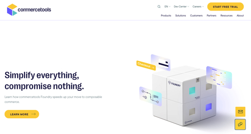 Home page of Commercetools