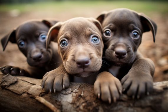 Photo of three brown puppies