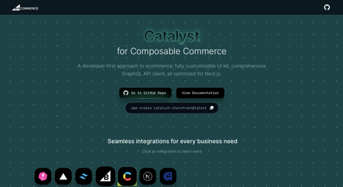 Web page of Catalyst by BigCommerce