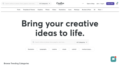 Home page of Creative Market