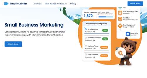 Web page for Salesforce's Marketing Cloud Growth