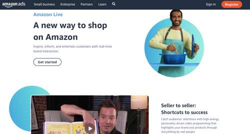 Amazon Live home page