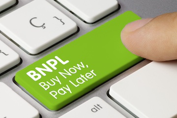 Computer keyword with a key reading "Buy now pay later"