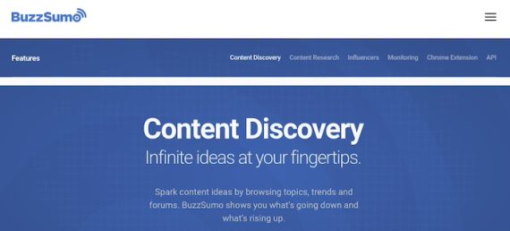 Home page for BuzzSumo