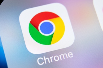 Chrome app logo on a smartphone screen