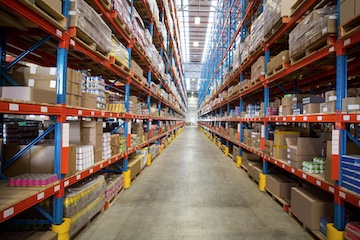 Photo on a inventory warehhouse shelves