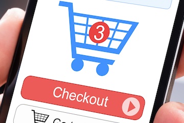 Ecommerce checkout screen on a smartphone