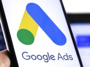 Google Ads logo on a smartphone