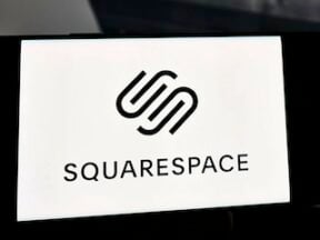 Squarespace logo on a smartphone screen