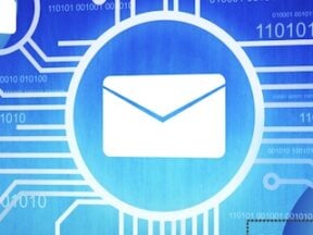 Illustration of an email-envelope on a digital backgroun