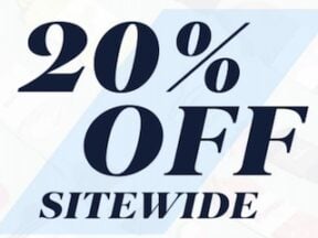 Screenshot of a Bombas email reading "20% off sitewide."