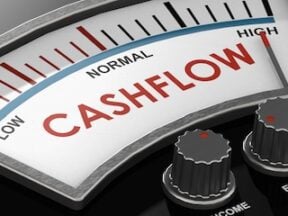 Illustration of a gauge reading "Cashflow"