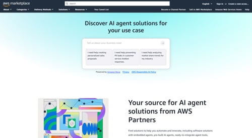 Home page of AWS Marketplace