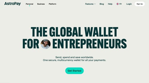 Home page of AstroPay