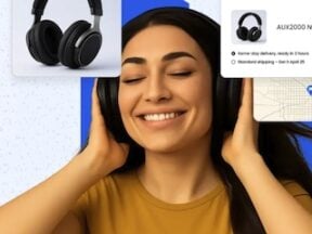 Image from Deck Commerce of a female wearing headphones
