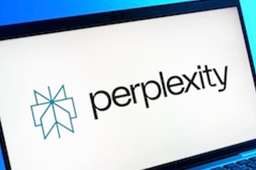 Perplexity logo on a laptop screen