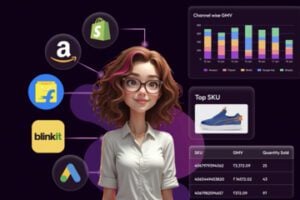 AI-generated image from Graas of a female next to digital concept