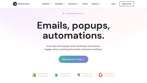 Home page of Getsitecontrol