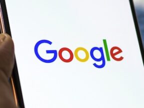 Google logo on a smartphone