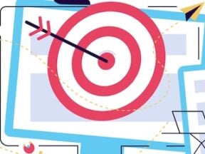 Illustration of a target on a laptop screen