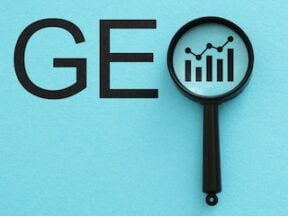 Letters "G-E-O" next to a magnifying glass