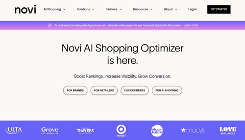 Home page of Novi