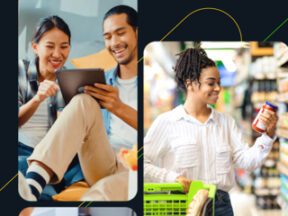 Image from Syndigo of two females and a male while shopping