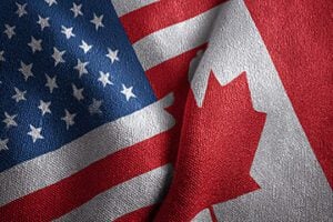 Image of U.S. and Canadian flags