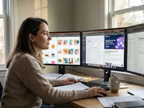 Image of a female working on a computer