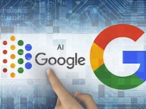 Google "G" logo with AI icon beside it