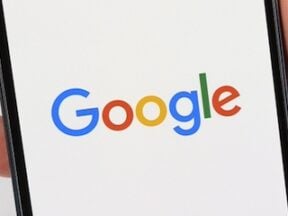 Google logo on a smartphone screen