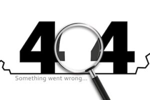 Illustration of numbers "404" under a magnifying glass