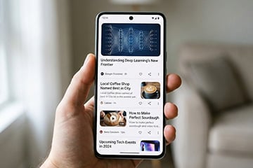 Image of the Discover app on a smartphone screen