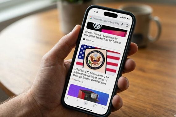 Photo of a Google Discover page on a smartphone