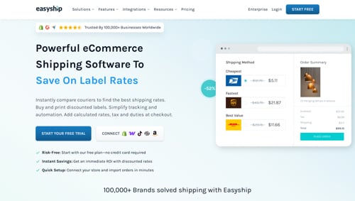 Home page of Easyship