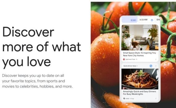 Google Discover web page